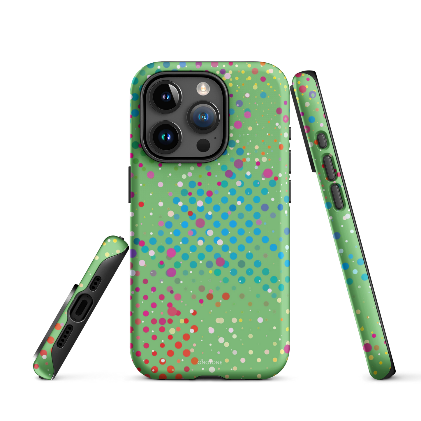 Pale Olive Green Polka Dot iPhone 15 Pro Max (MagSafe) Case