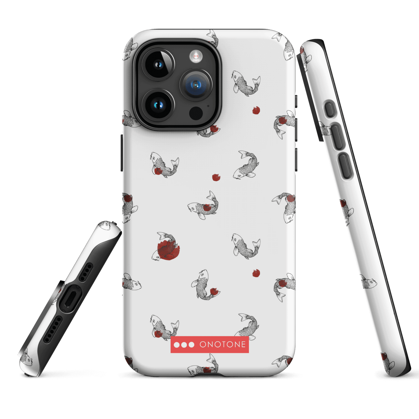 Japanese design indigo iPhone® Case with Koi patterns  (IND-038)