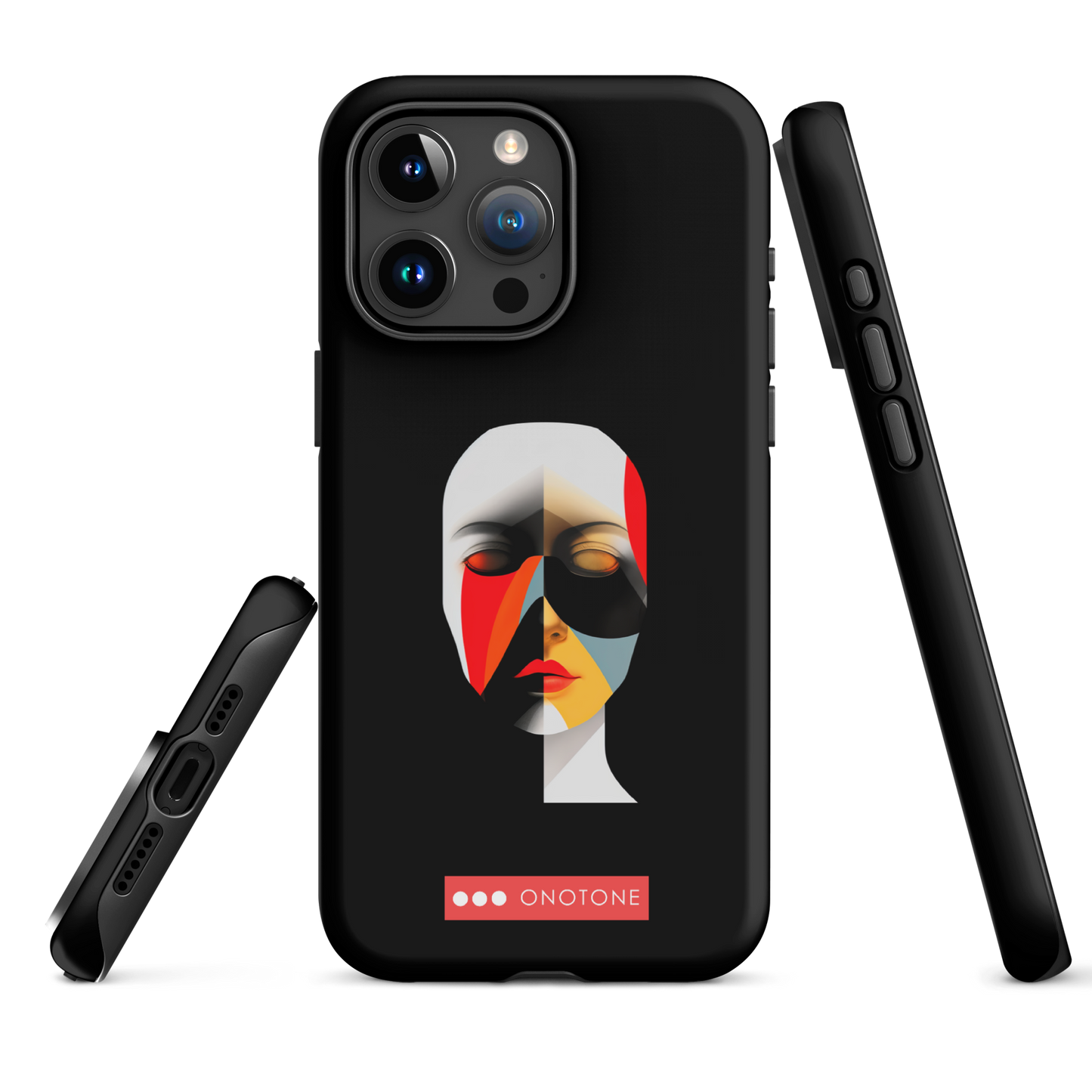 Dual Layer black modern iPhone® Case