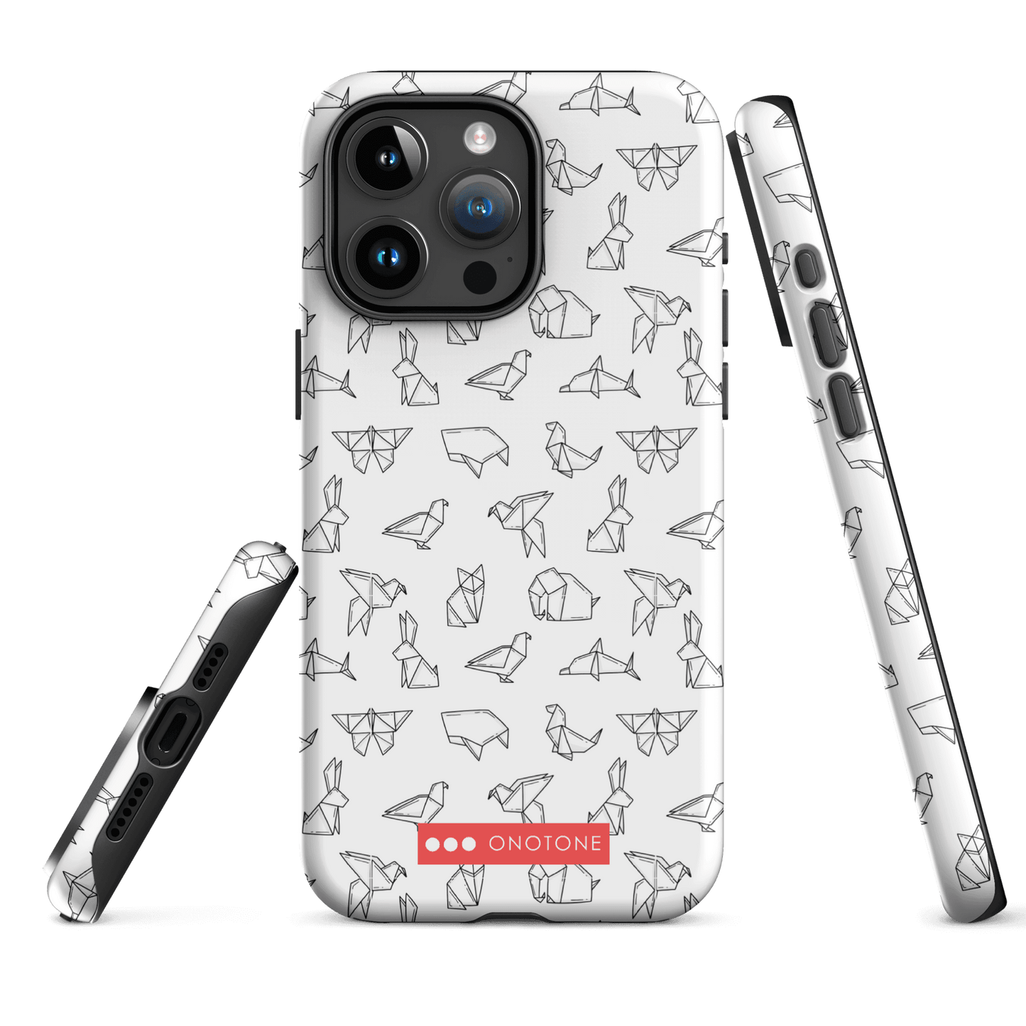 Japanese design indigo iPhone® Case with origami patterns  (IND-037)