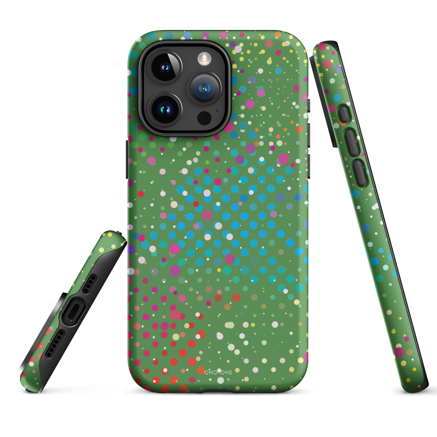 Forest Green Polka Dot iPhone 16 (MagSafe) Case