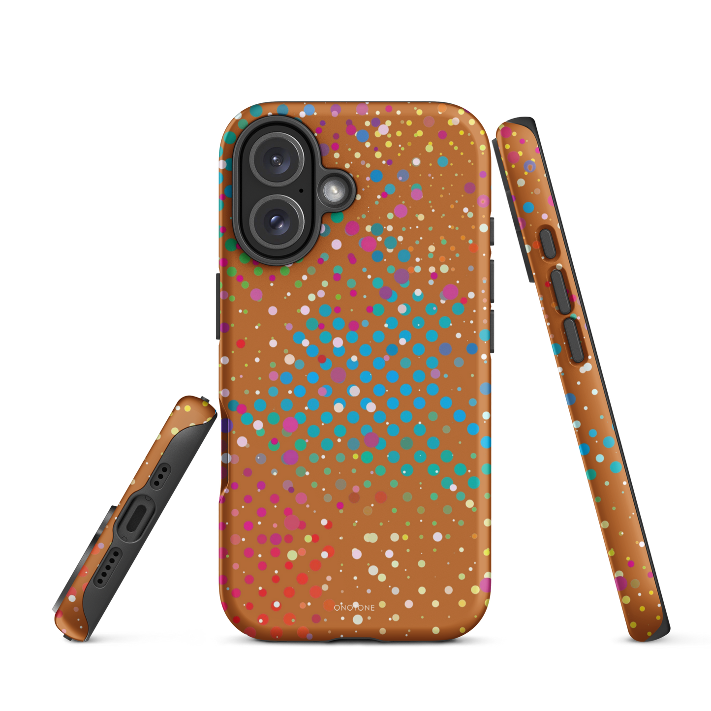 Brown-Orange Polka Dot iPhone 16 Plus (MagSafe) Case