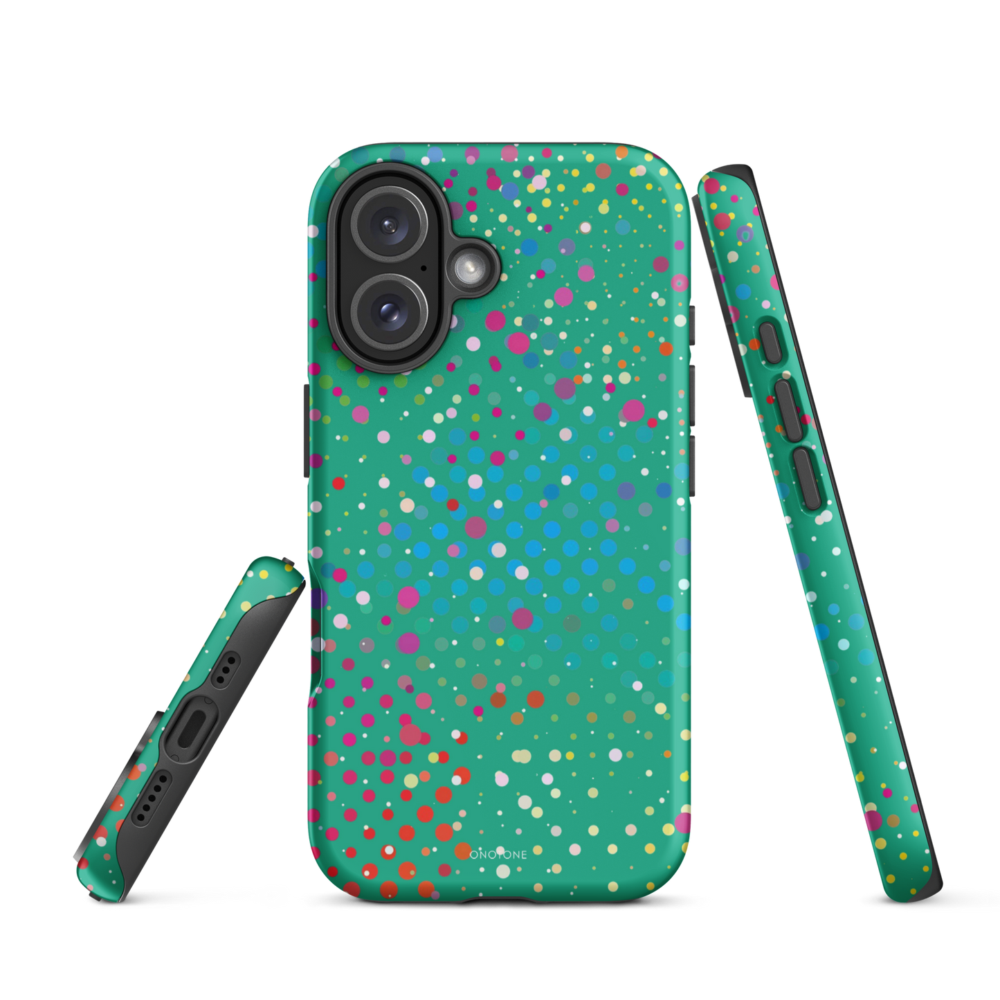 Persian Green Polka Dot iPhone 16 Plus (MagSafe) Case