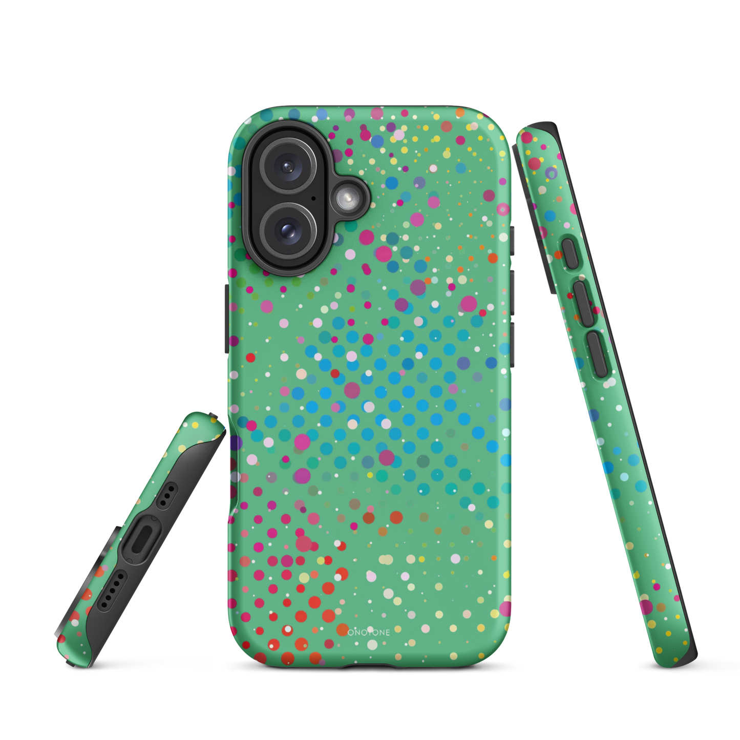 Medium Aquamarine Polka Dot iPhone 16 Plus (MagSafe) Case