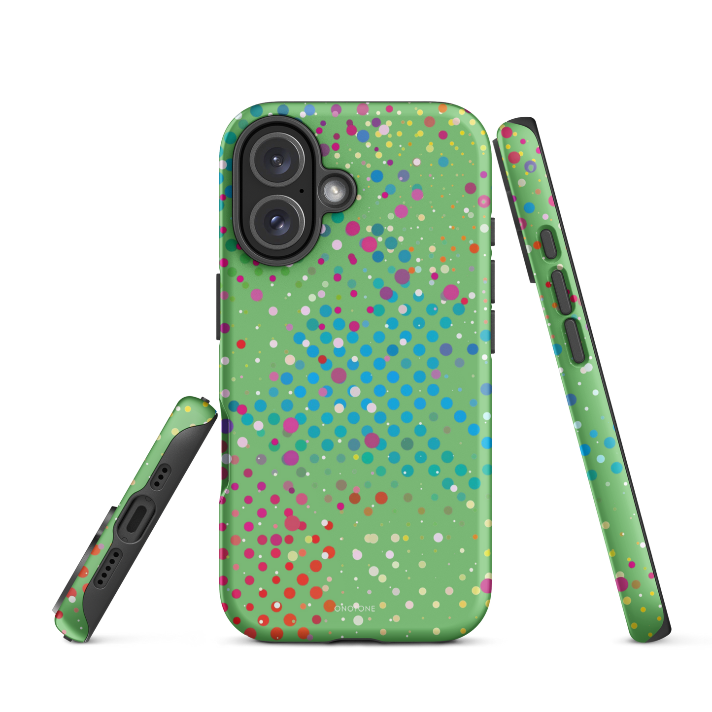 Pale Olive Green Polka Dot iPhone 16 Plus (MagSafe) Case