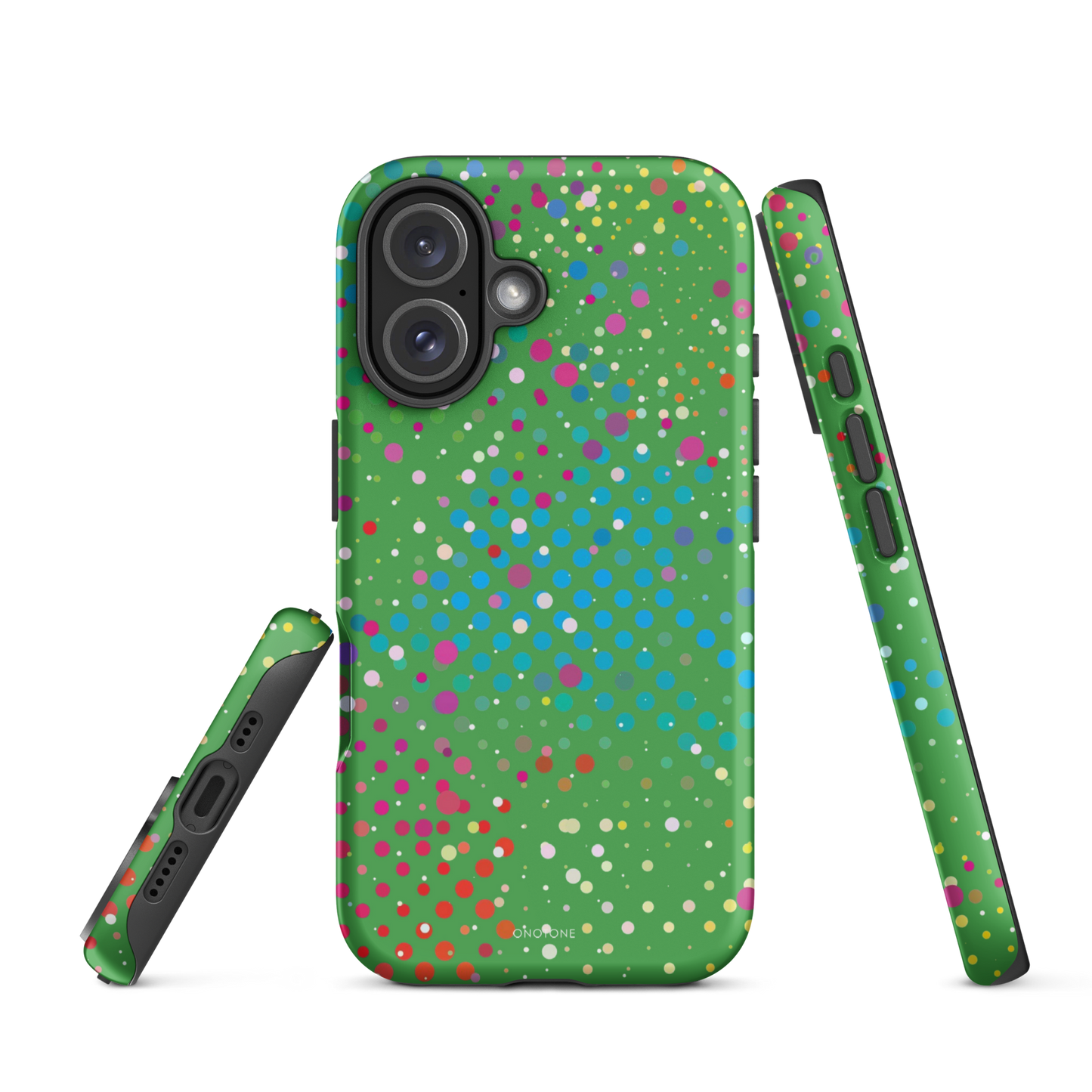 Dark Pastel Green Polka Dot iPhone 16 Plus (MagSafe) Case