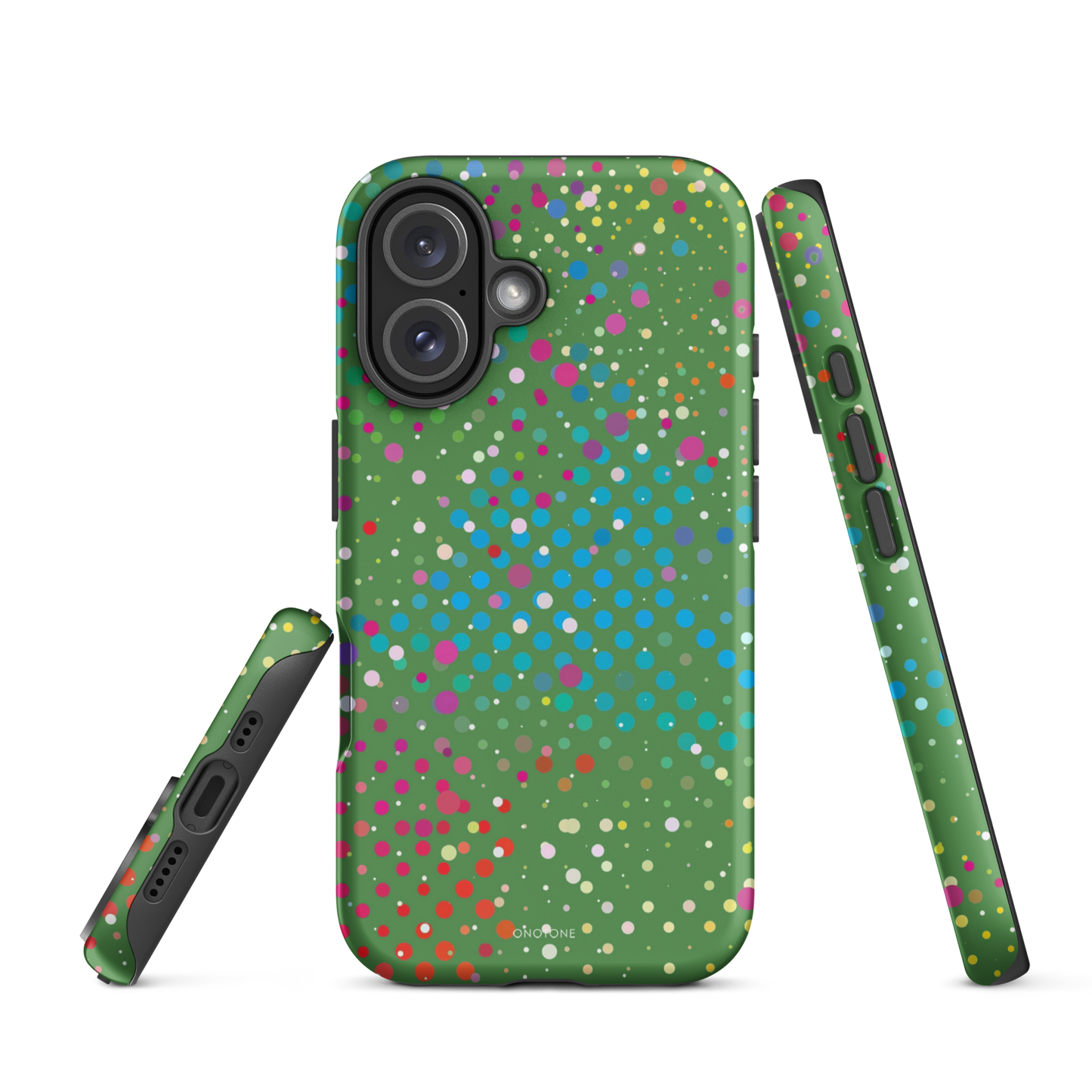 Forest Green Polka Dot iPhone 16 Plus (MagSafe) Case