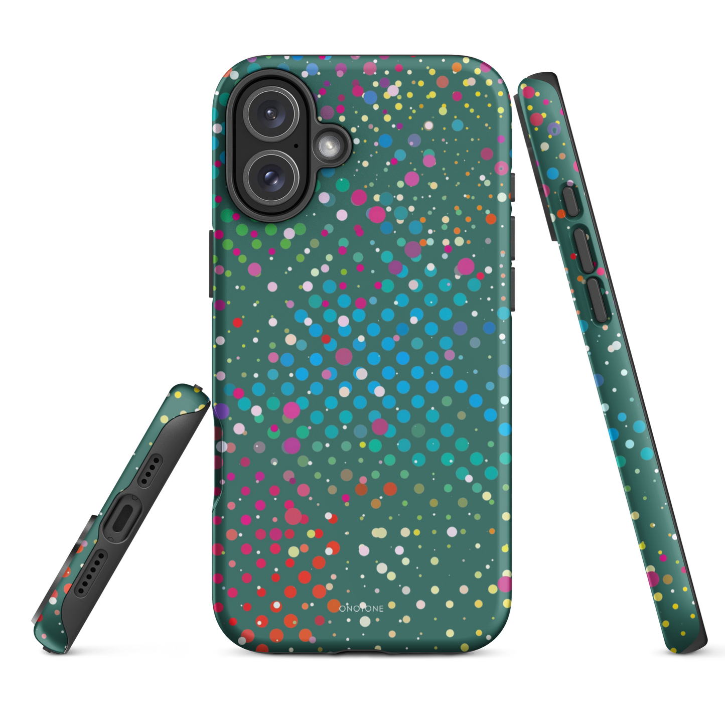 Bottle Green Polka Dot iPhone 16 Pro (MagSafe) Case