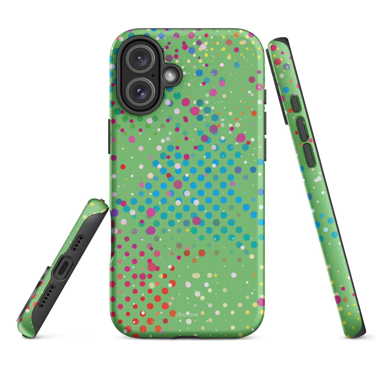 Pale Olive Green Polka Dot iPhone 16 Pro (MagSafe) Case