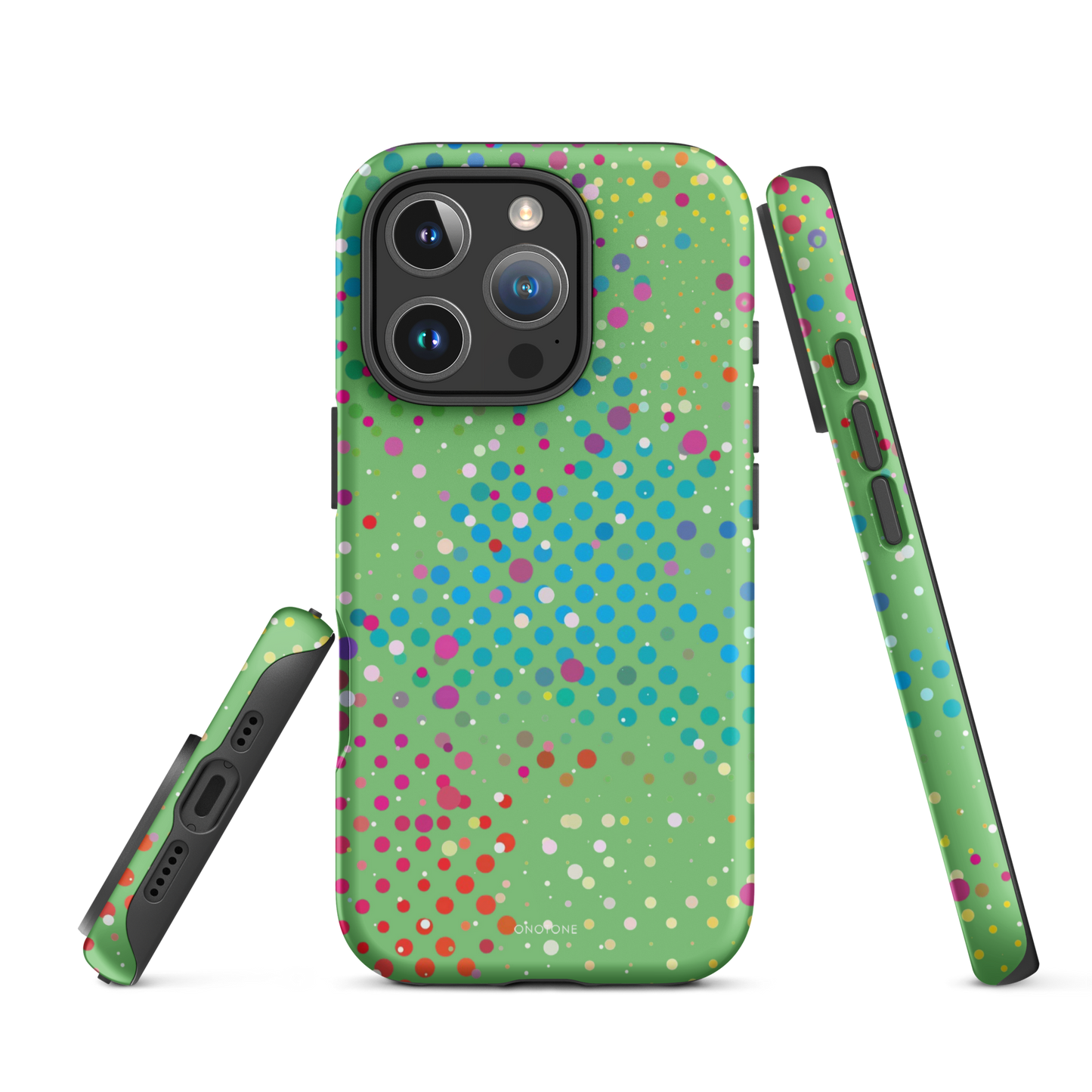 Pale Olive Green Polka Dot iPhone 16 Pro Max (MagSafe) Case