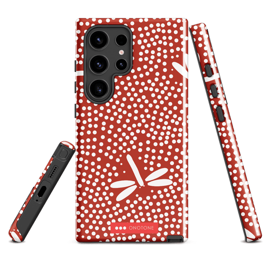 Red Japanese Indigo Samsung® Galaxy Phone Case Dragonfly Patterns