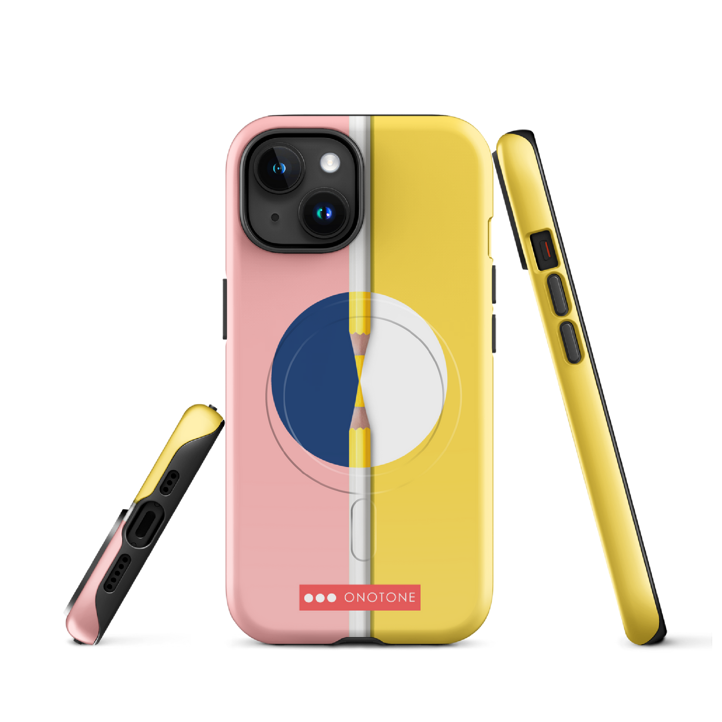 Dual Layer pink & yellow modern iPhone® Case