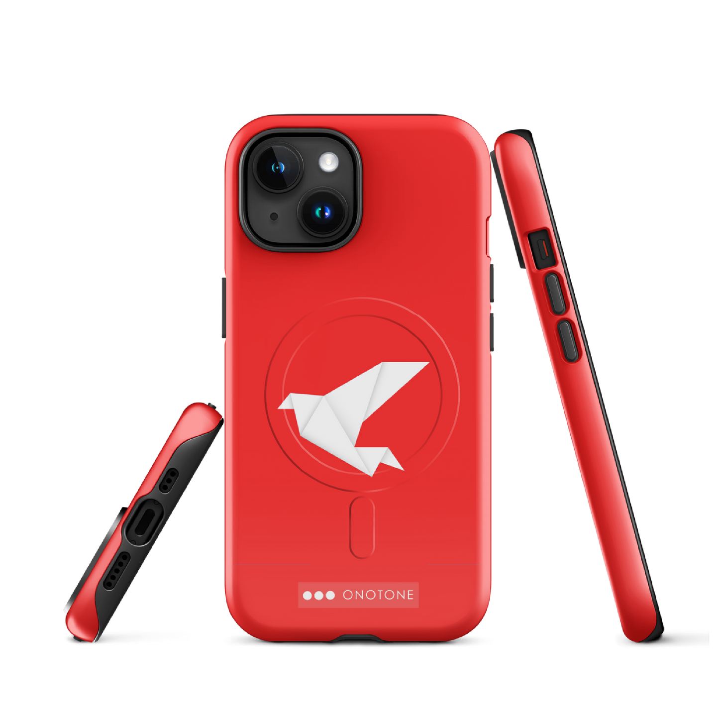 Dual Layer red modern iPhone® Case