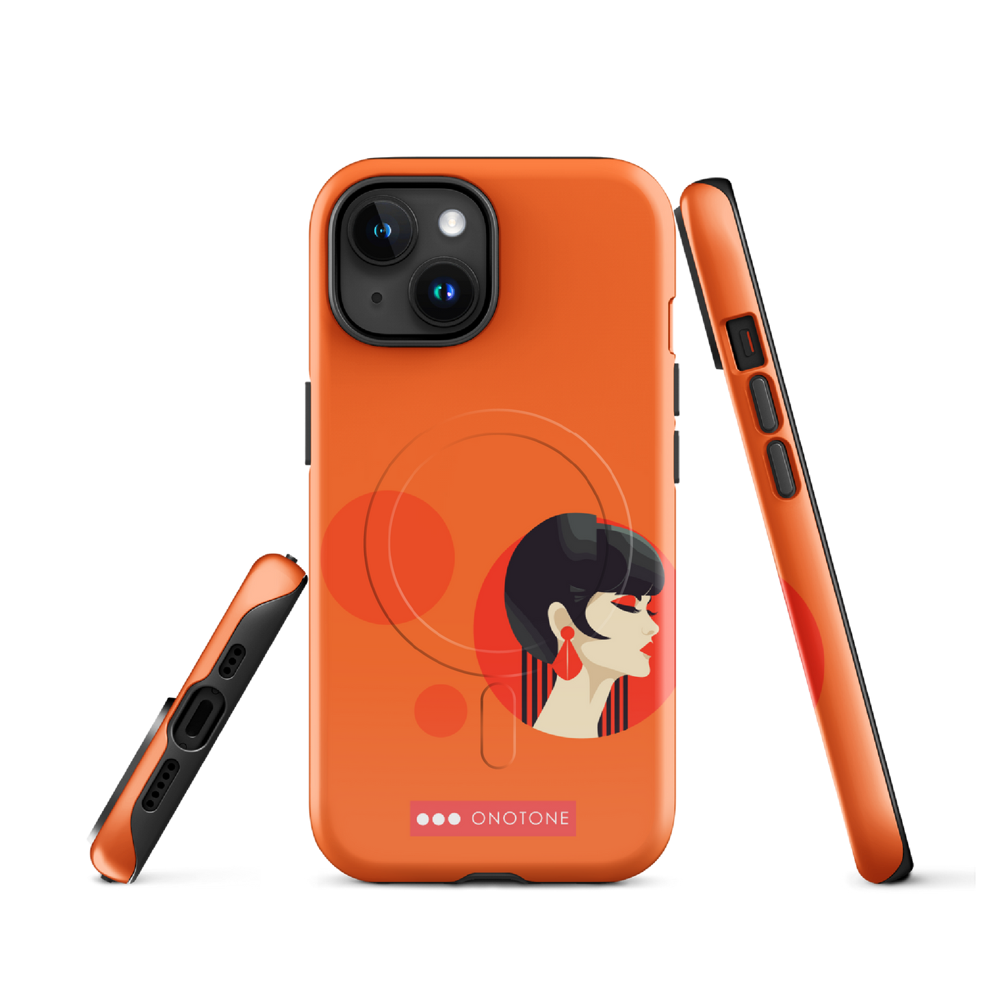 Dual Layer orange modern iPhone® Case