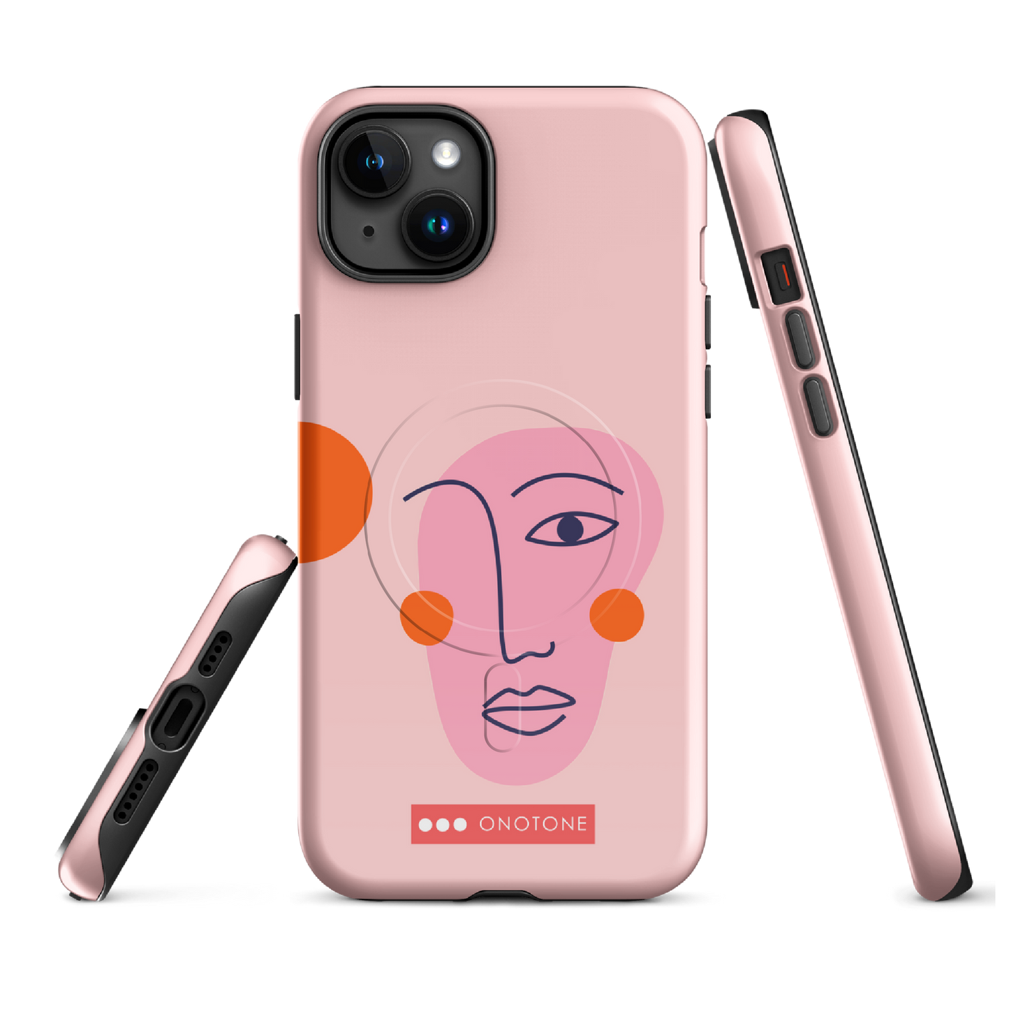 Dual Layer pink modern iPhone® Case