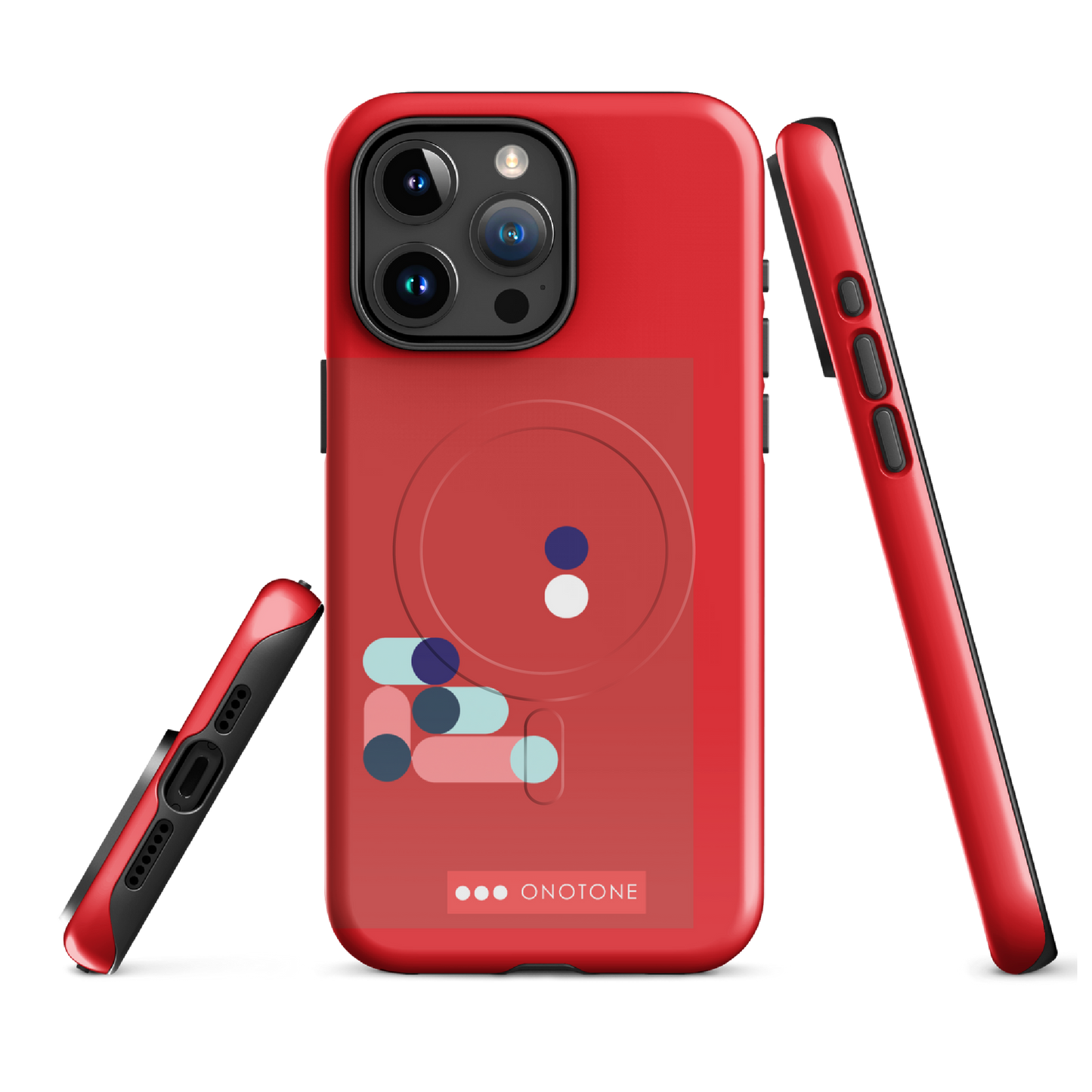 Dual Layer red modern iPhone® Case
