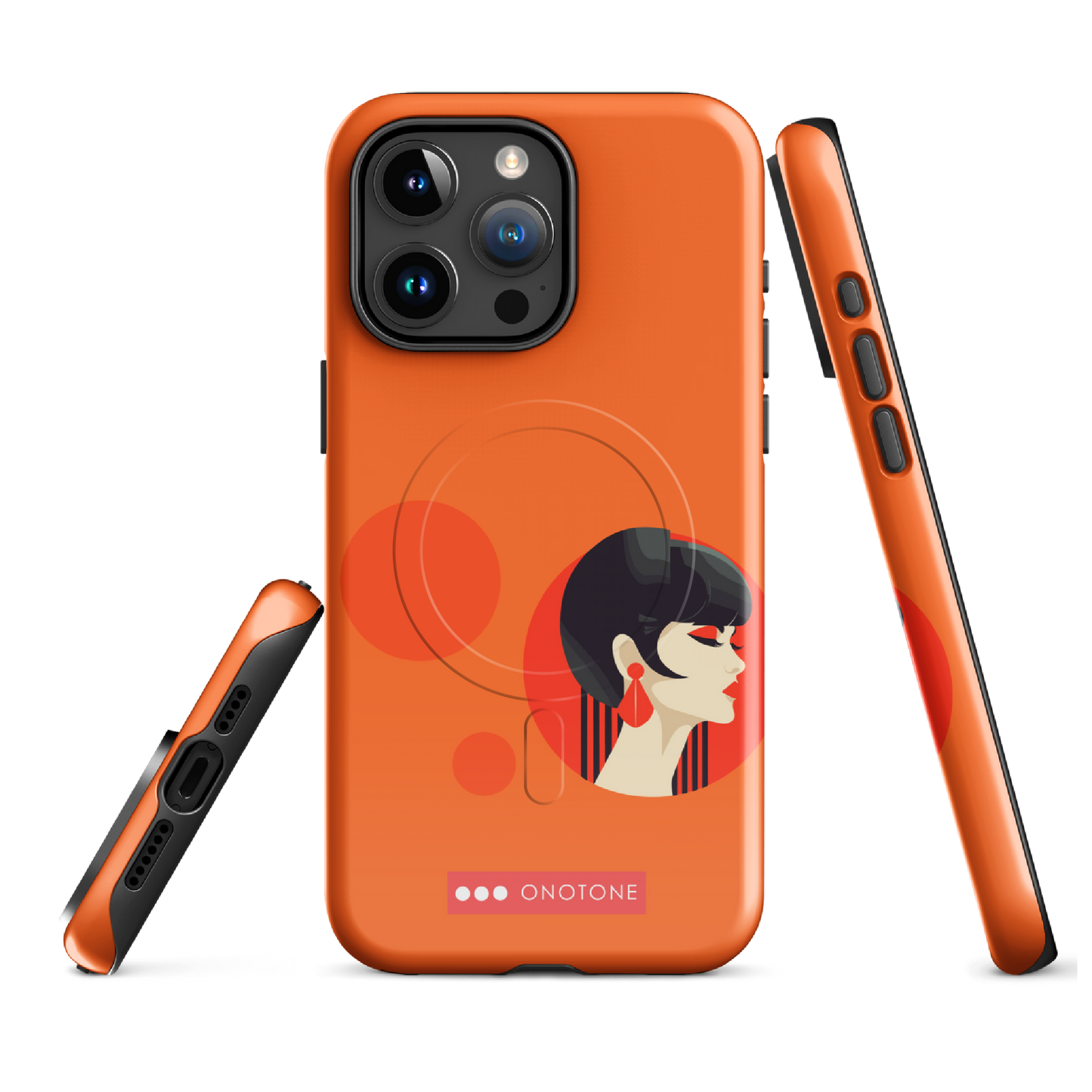 Dual Layer orange modern iPhone® Case
