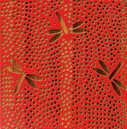 Carved Wood iPhone case, Red Dragonfly